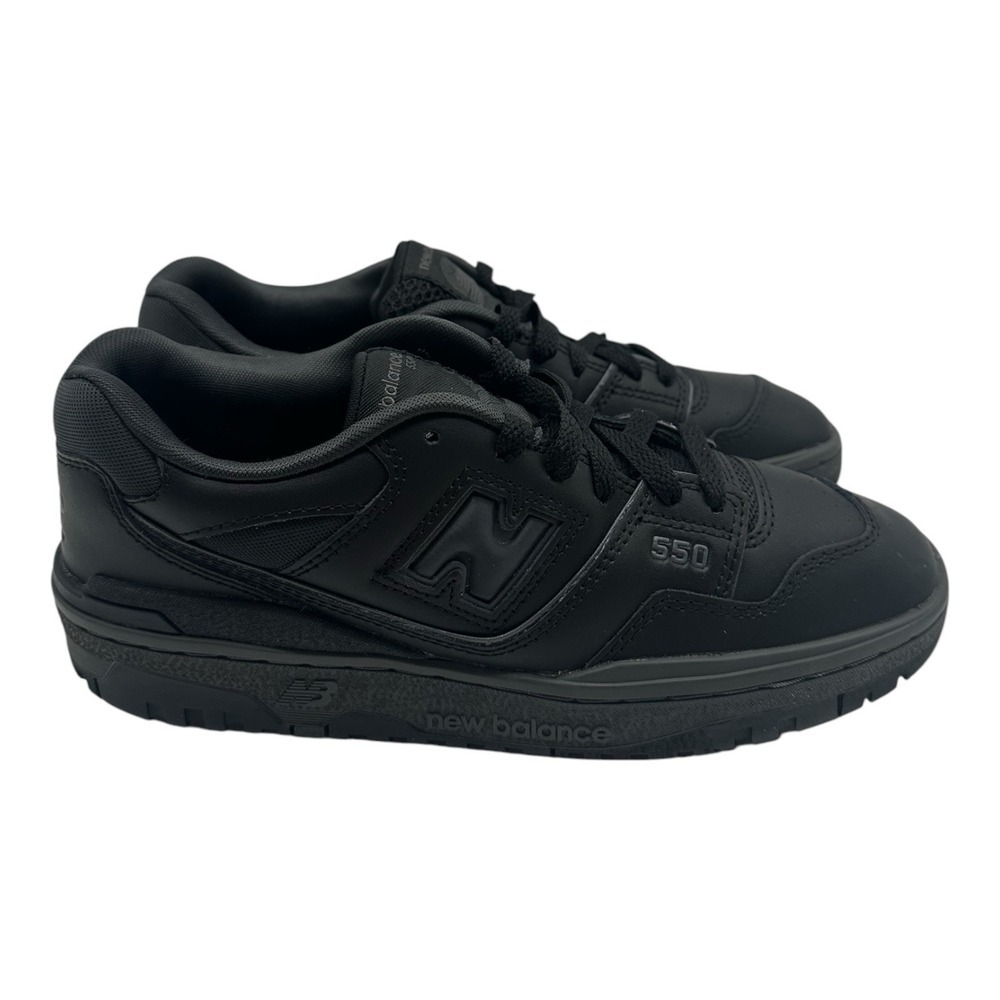 New Balance 550 Shoes YOUTH Size 7Y Triple Black Sneakers GSB550BB‎